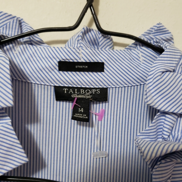 Talbots Stripes Dress Shirt Plus Size - Picture 4 of 8
